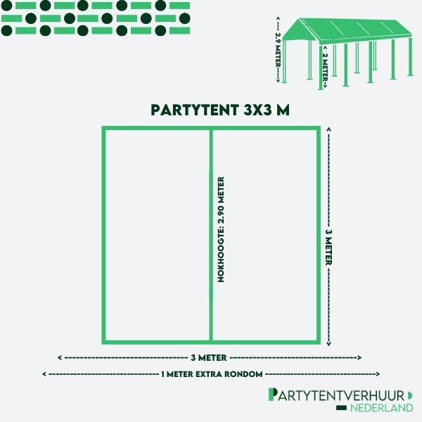 Partytent 3x3 meter